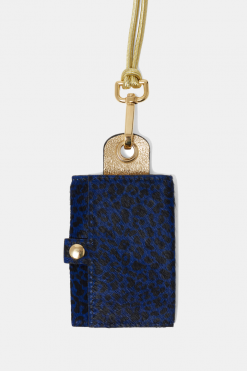 Heimstone The Minis - 6 Key Holder In Blue Cheetah Printed Leather