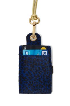 Heimstone The Minis - 6 Key Holder In Blue Cheetah Printed Leather