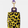 Heimstone The Minis - 6 Key Holder In Yellow Leopard Printed Leather