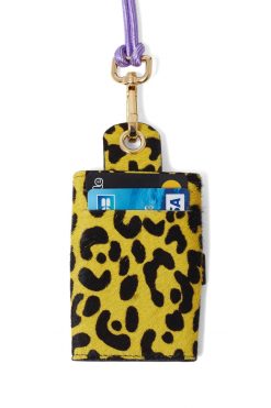 Heimstone The Minis - 6 Key Holder In Yellow Leopard Printed Leather