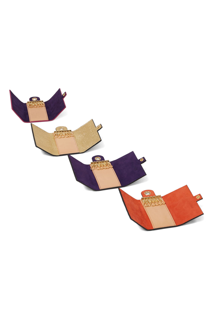 Heimstone The Minis - 6 Key Holder In Orange & Purple Suede 7 Heimstone The Minis - 6 Key Holder In Orange & Purple Suede