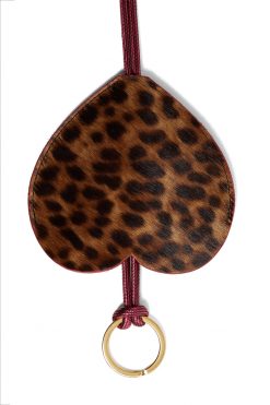 Heimstone The Minis - Long Heart Keychain In Leopard Leather