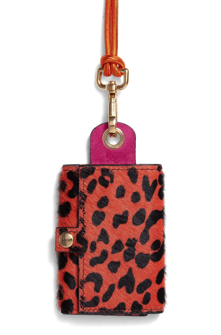 Heimstone The Minis - 6 Key Holder In Orange Leopard Leather 1 Heimstone The Minis - 6 Key Holder In Orange Leopard Leather